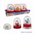 Hot selling revolving plastic Christmas ball toy with sweet   candy in display