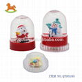 Hot selling revolving plastic Christmas ball toy with sweet   candy in display