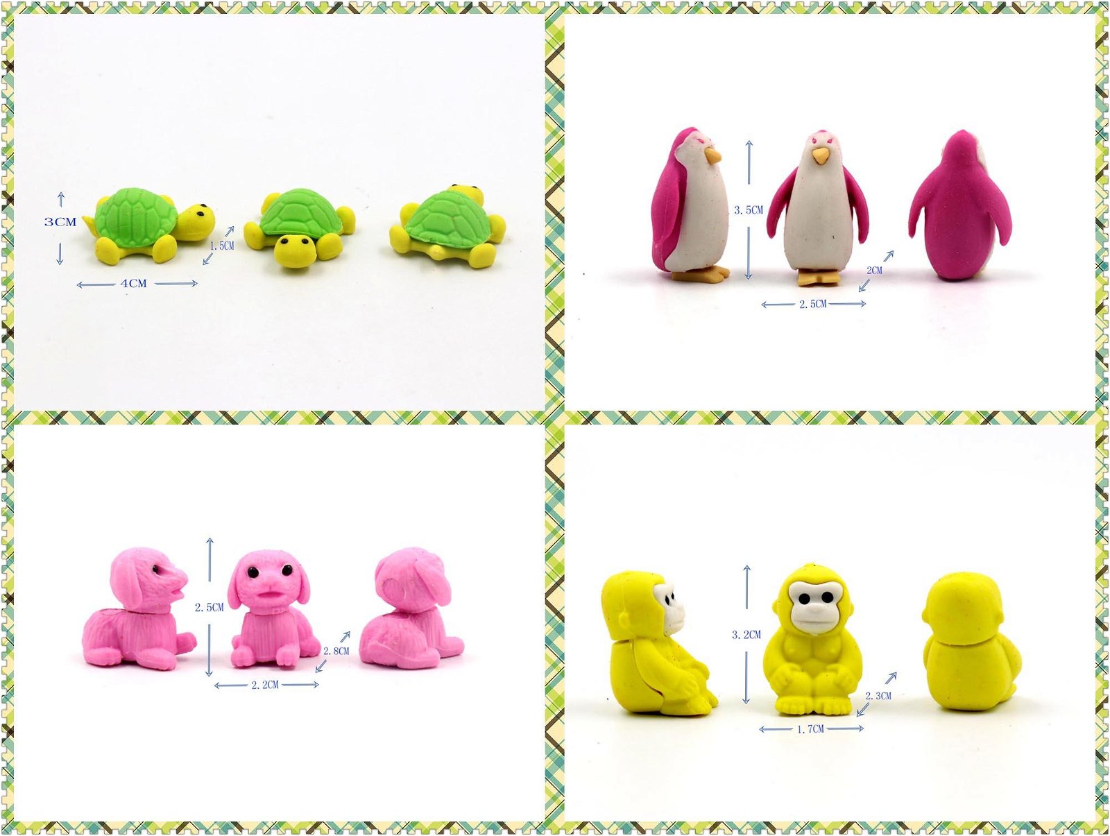 Colorful promotion small eraser capsule toys for chocolate surprise egg 3
