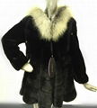 TOSKONA FASHIONABLE GORGEOUS BLACK MINK FOX COAT 1