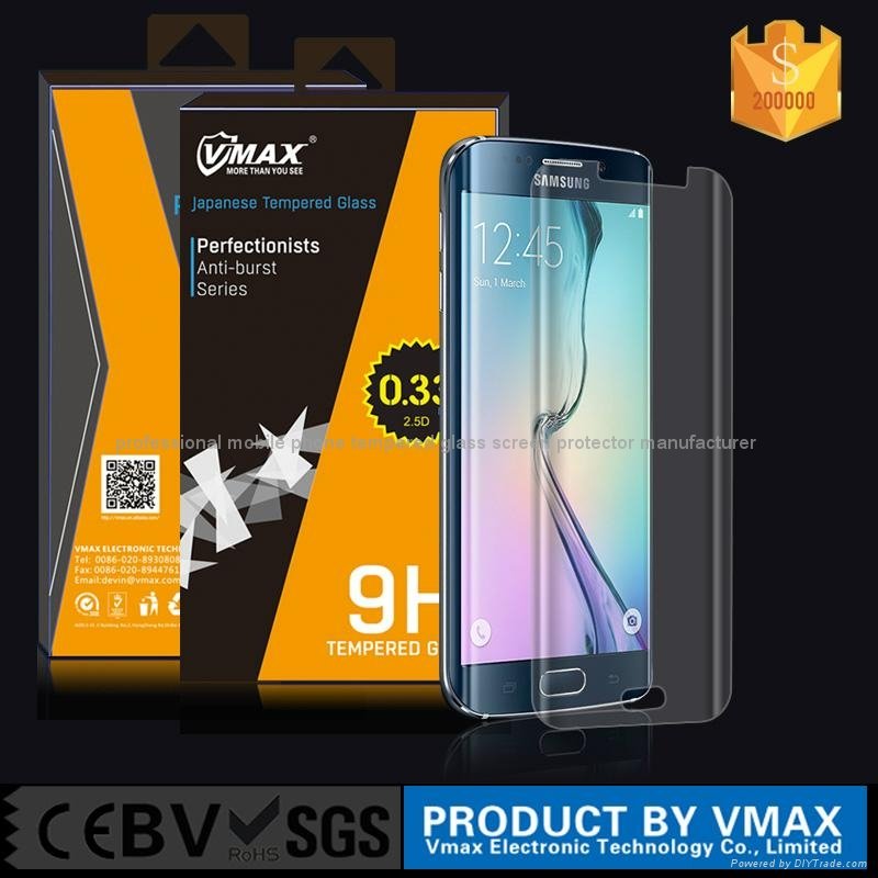 For samsung Galaxy s6 edge full cover 9Htempered glass screen protector 3