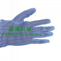 供應藍色防靜電條紋手套 2