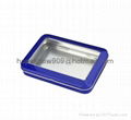 Custom Designed Rectangle metal gift tin box with PVC window