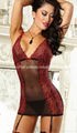 Fashion Sexy Lingerie Womens Underwear Red Teddy Nightwear Sleepwear+G-string 2