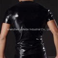 Faux leather Mens Sexy Underwear T-Shirt Jacket Clothes Nightwear  2