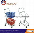 Japanese style double basket shopping trolley cart wholesale   1