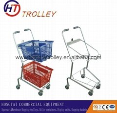 Japanese style double basket shopping trolley cart wholesale  