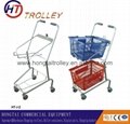 Japanese style double basket shopping trolley cart wholesale   2