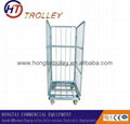 foldable heavy duty warehouse cargo trolley for supermarket  2