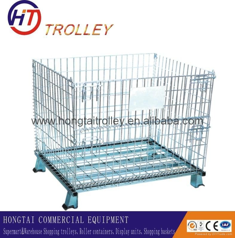  heavy duty folding metal storage container trolley on wheels wholesale 