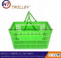 supermarket   plastic shopping  basket  with two handles  1