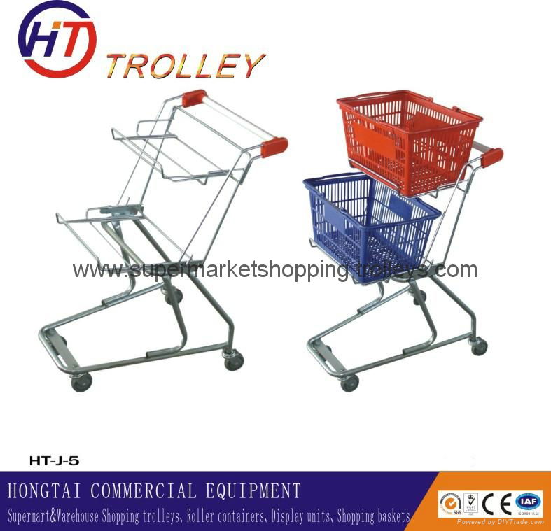 wholesale  grocery   basket trolley with wheels for sale 