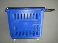 rolling supermarket plastic shopping basket with draw bar  wholesale  1