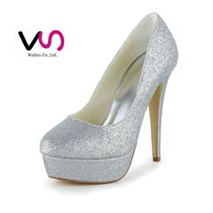 party pump shoe with sparkle upper