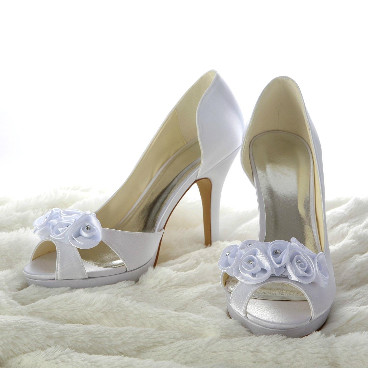 white bridal shoes with platform 5