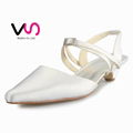 pointed toe low heel bridal shoe