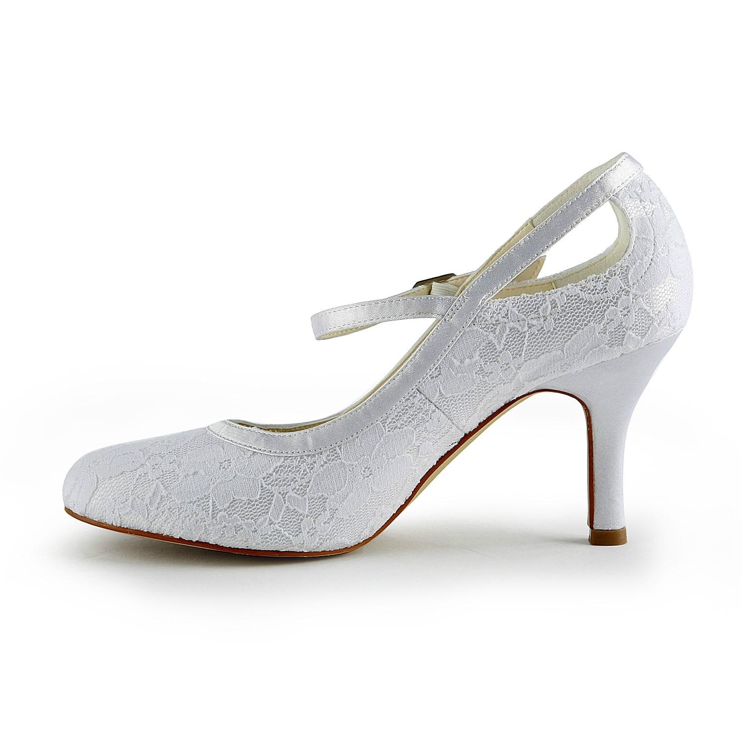 Lace pump low heel bridal shoe 2