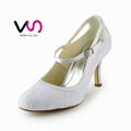 Lace pump low heel bridal shoe 1