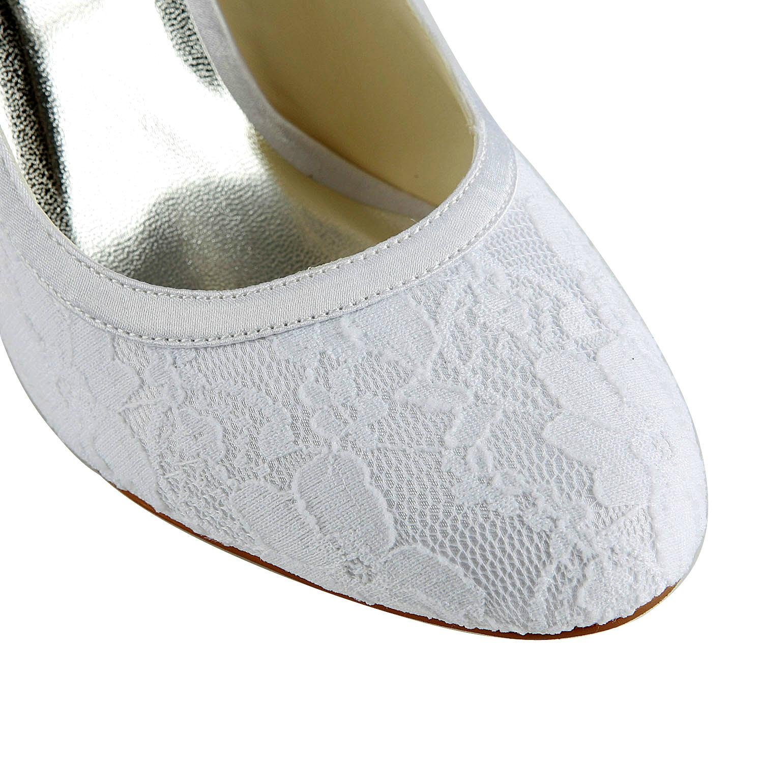 Lace pump low heel bridal shoe 3