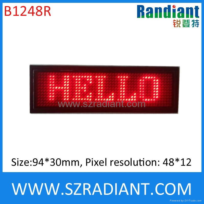 USB rechargeable programmable led name badge