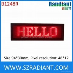 USB rechargeable programmable led name badge