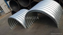 Galvanized corrugated steel pipe culvert