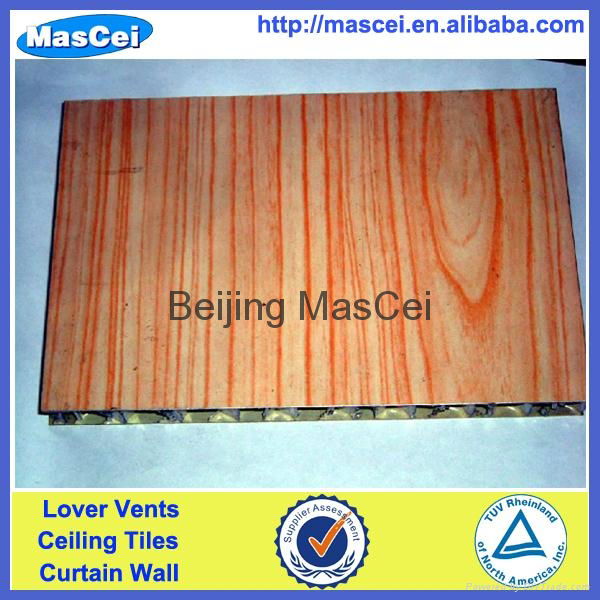 Wood aluminum honeycomb core facade wall panel  2