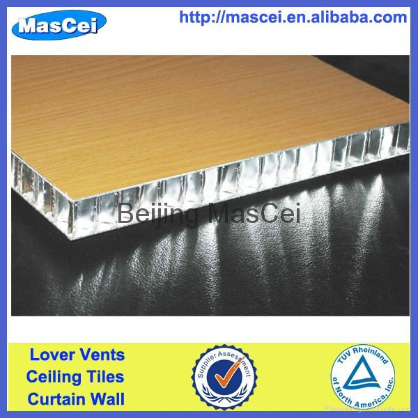 Wood aluminum honeycomb core facade wall panel  3