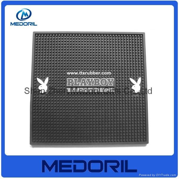 Bar accessories soft pvc rubber bar beer mat for promotion