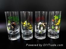 Manual coloured drawing or pattern rural style wine glasses 2