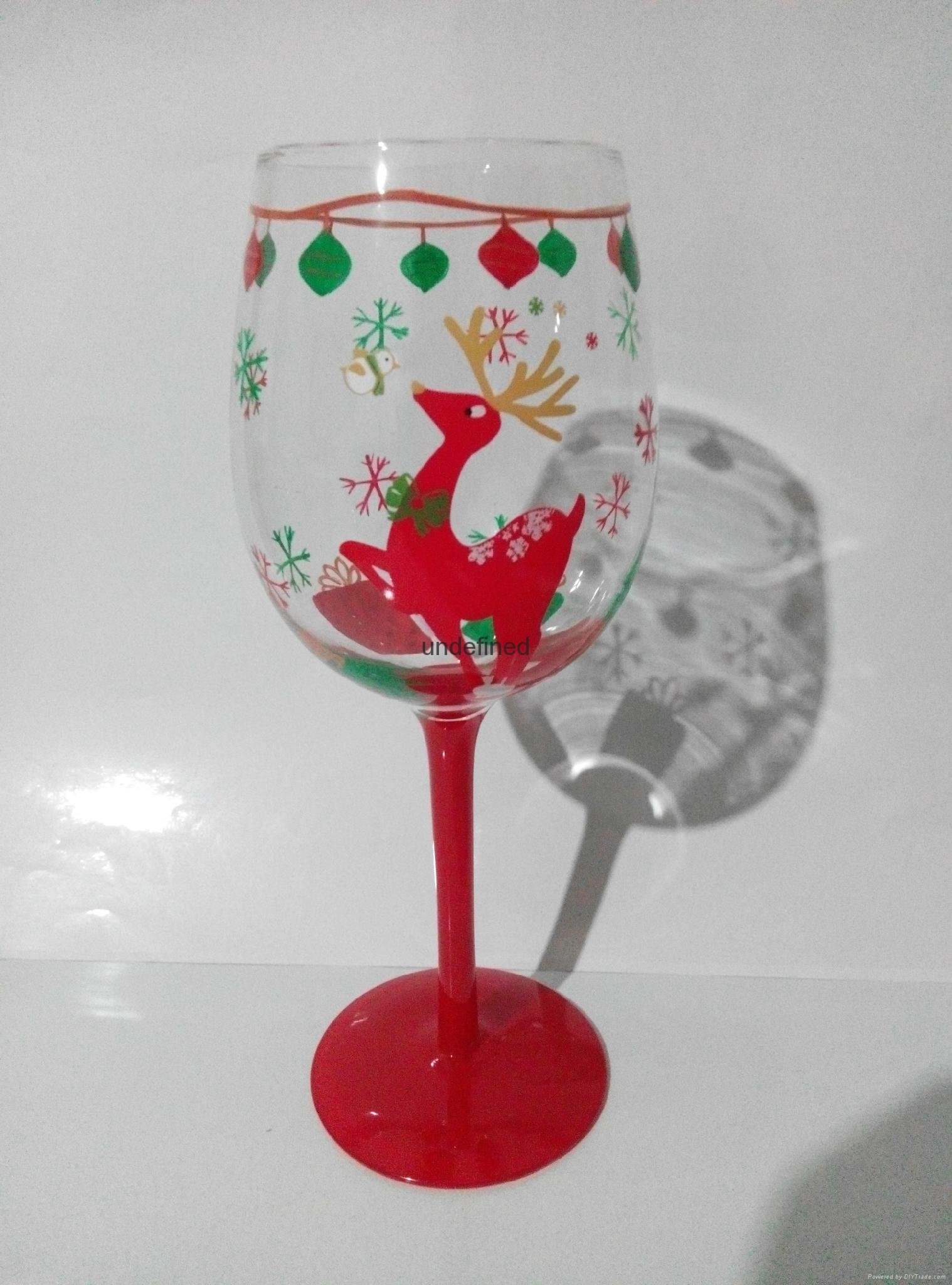 手工彩绘圣诞系列红酒杯 2