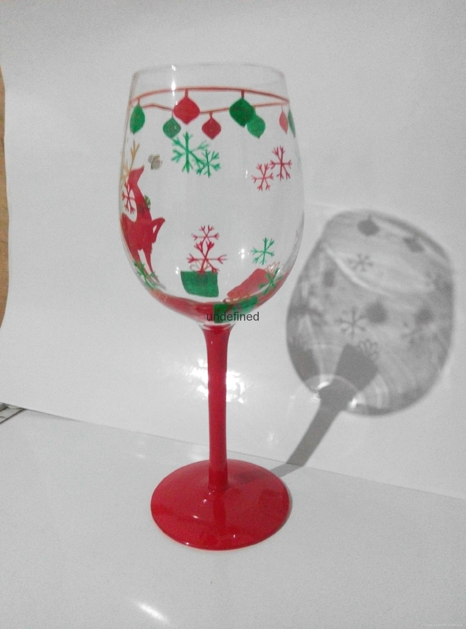 手工彩绘圣诞系列红酒杯 5