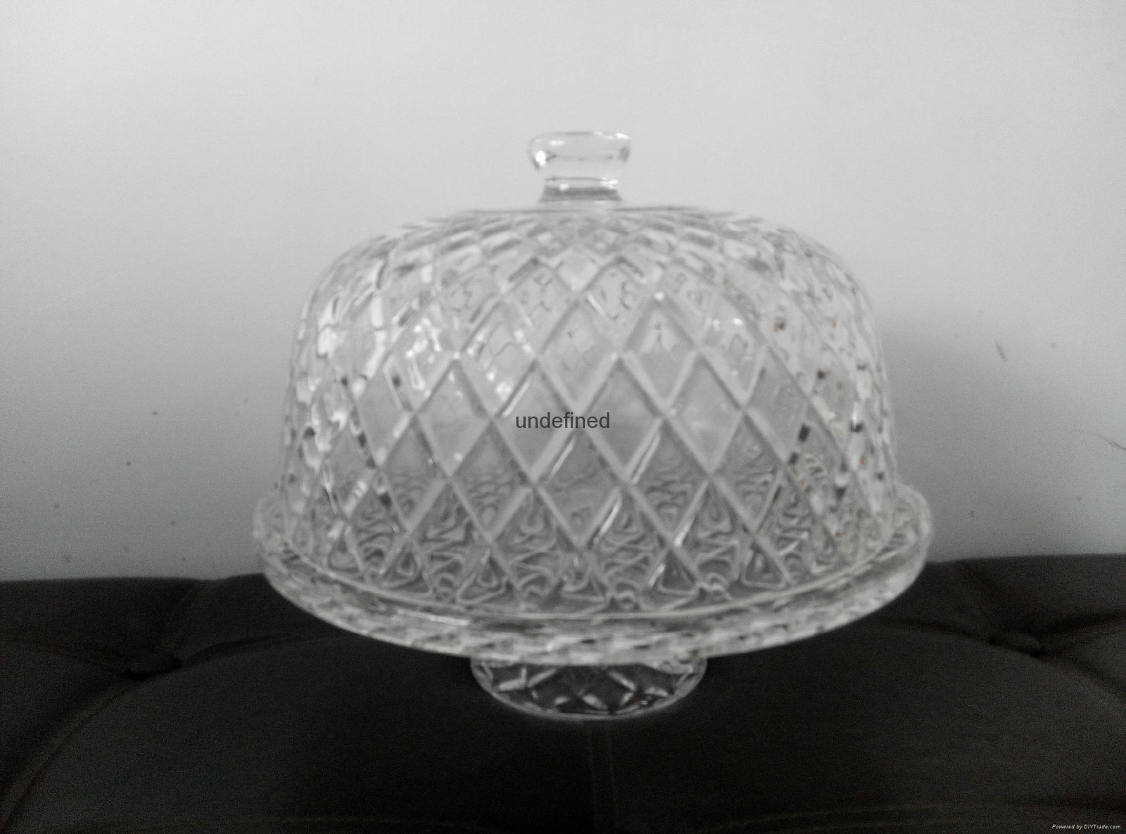 Crystal glass cake plate cover 4