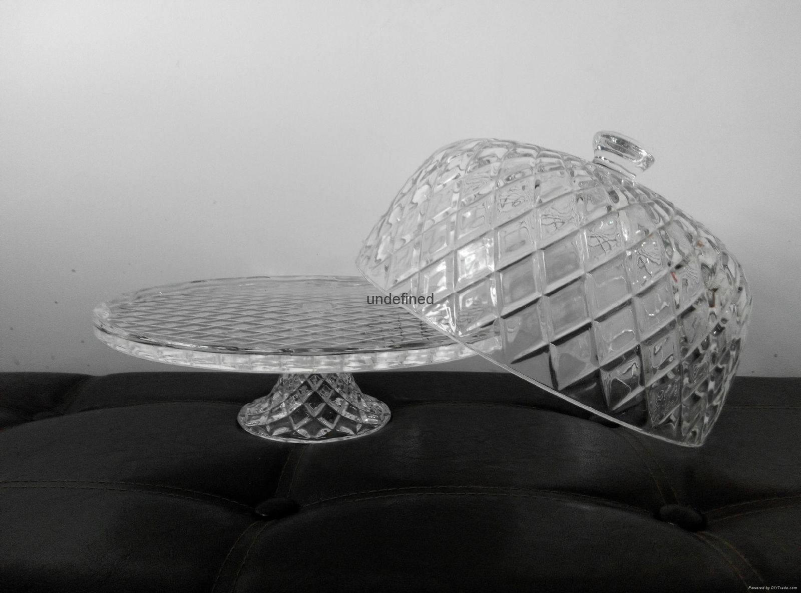 Crystal glass cake plate cover 5