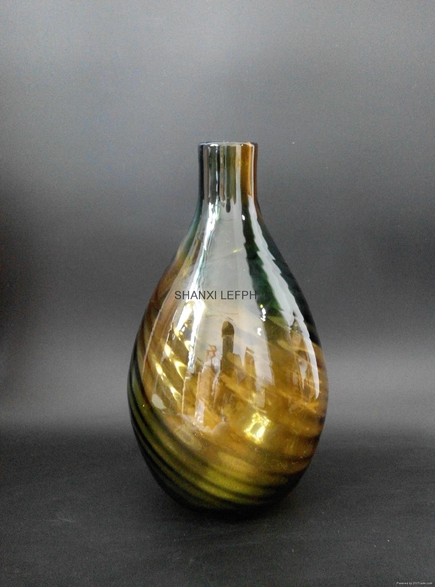 定製彩色玻璃花瓶家居裝飾時尚花瓶