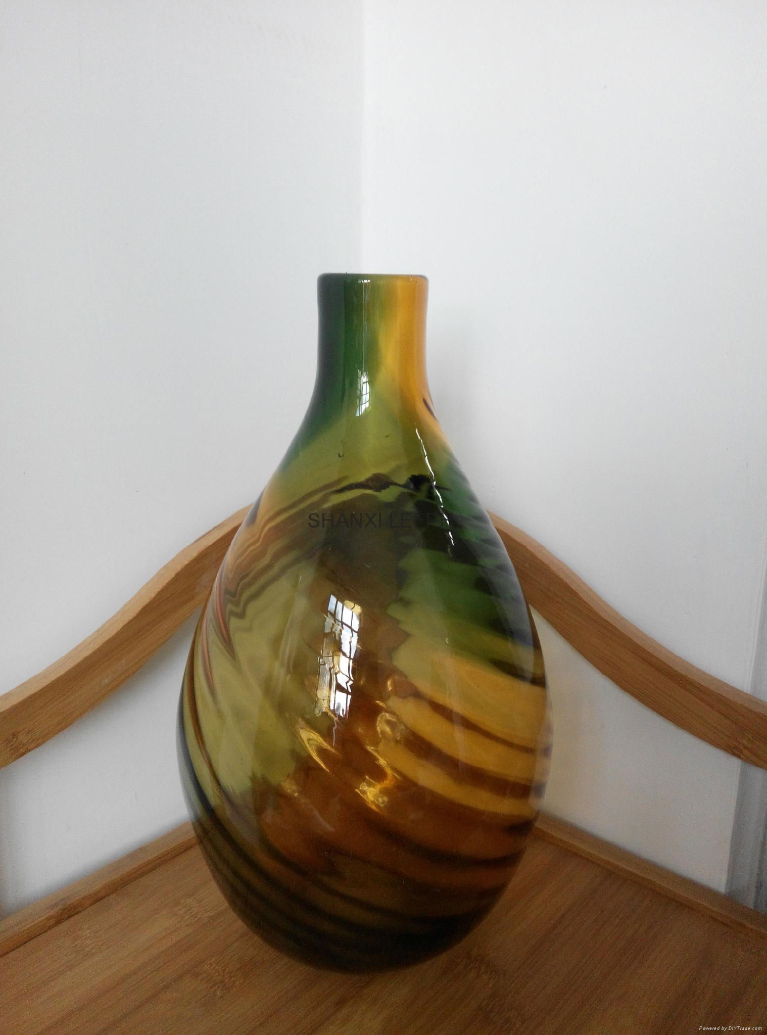 定製彩色玻璃花瓶家居裝飾時尚花瓶 5