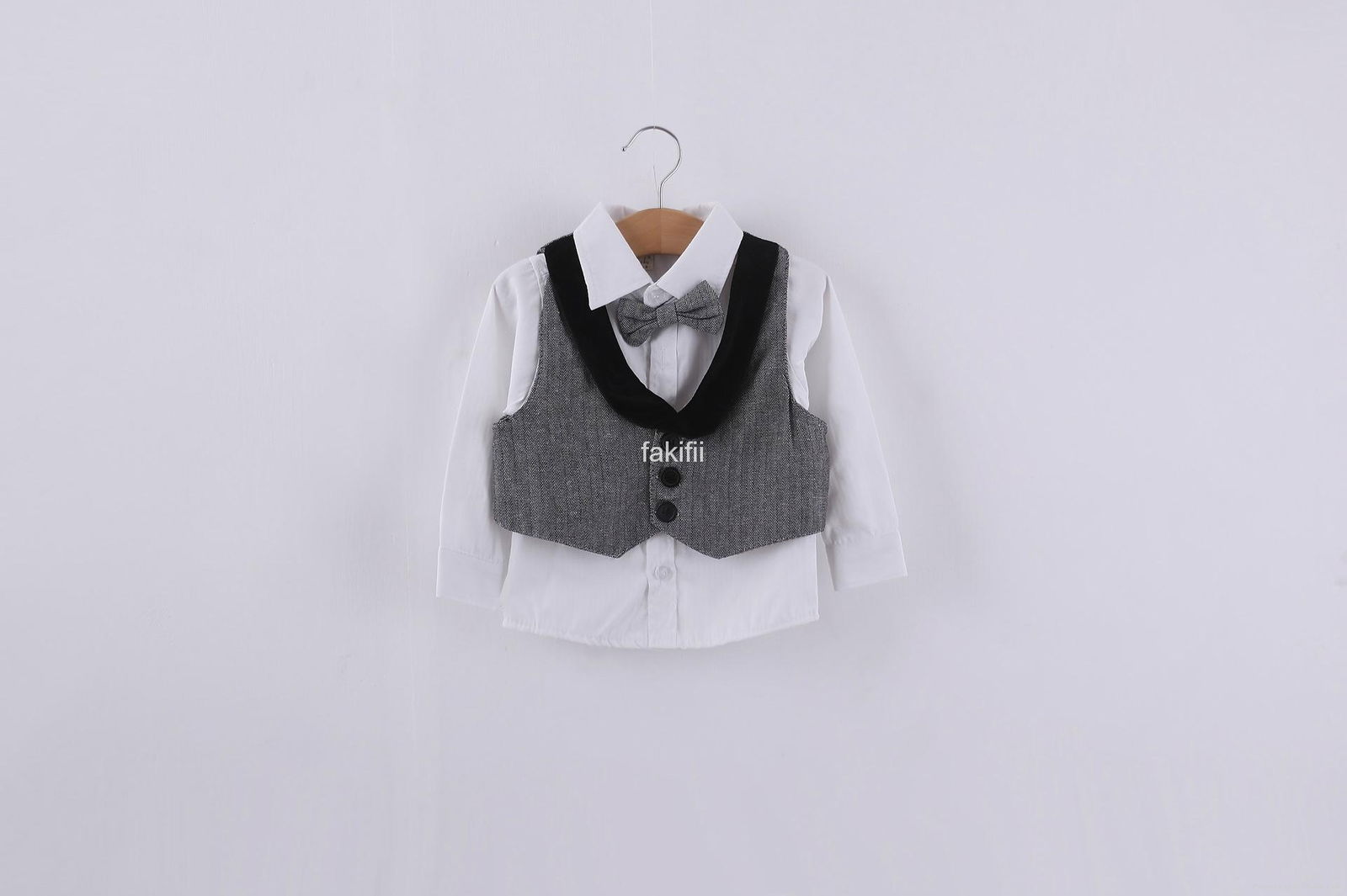 Autumn fashion boy grey clothes set 3