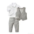 Autumn  boy white clothes set 3