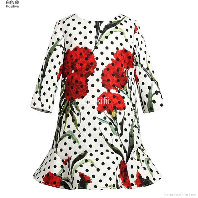 wholesale winter girl flower dress 2