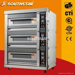 Commercial Pizza oven bread making machine baking equipment gas electric 3 deck