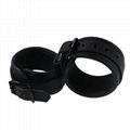 China Stainless Male Games of Desire Black Matt PU Bondage Ankle Cuffs Handcuffs 3