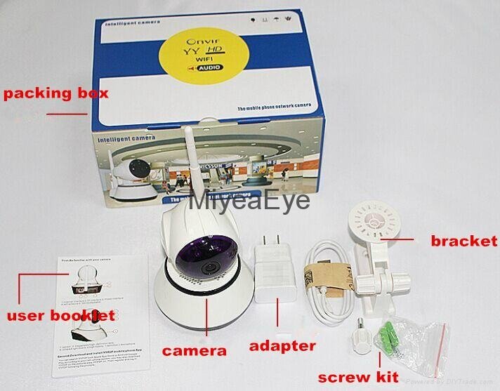 720P HD smart phone remote control home ip camera,plug and play 4