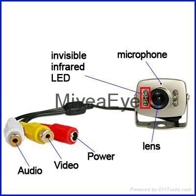 Color CMOS Mini IR Cameras 208c with audio 5