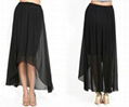 Ladies black long maxi flared skirt