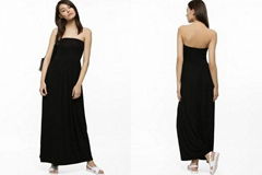 Sexy black strapless long dresses for women