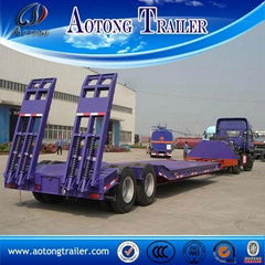 2 Axle 30 Tons Low Bed Semi Trailer / Low Flatbed Trailer For Sale
