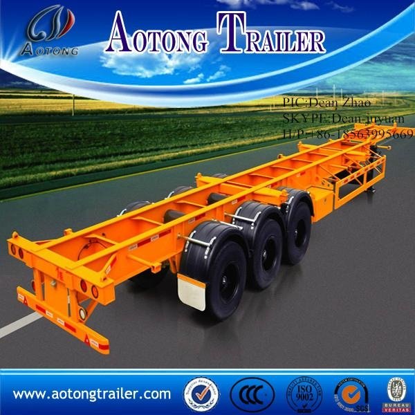 40ft flatbed semi trailer 3 axle skeleton container semi trailer chassis 3