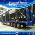 3 Axle 60 Tons Low Bed Semi Trailer / Low Flatbed Trailer For Sale