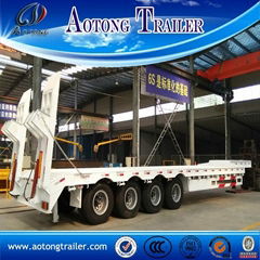4 Axle 80 Tons Lowboy Semi Trailer， Lowbed Trailer For Sale