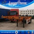 40ft flatbed semi trailer 3 axle skeleton container semi trailer chassis 4